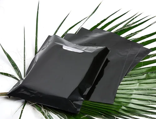 Vista 7 de Choice Marts Bolsas de mercancía 100 negras 9"x12" Tamaño 1.5Mil de grosor con asas