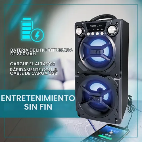 Vista 4 de Altavoz portátil con Bluetooth, Sylvania Negro