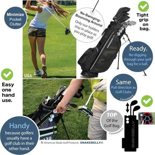 Vista 7 de SnakeBelly Golf Ball Holder - Pro with Quick-Draw Release (Black)