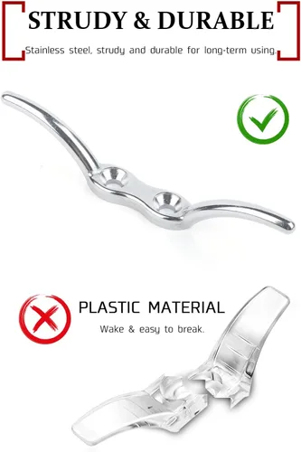 Vista 4 de Atibin Tacos de muelle de acero inoxidable para kayak, bote, amarre marino, cuerda pesada, base de tacos