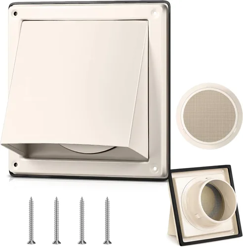 Vista 10 de Gisafai Cubierta de Ventilación de Secadora de 4 Pulgadas para Exteriores con Pantalla de Acero Inoxidable, Cubierta de Ventilación de Escape
