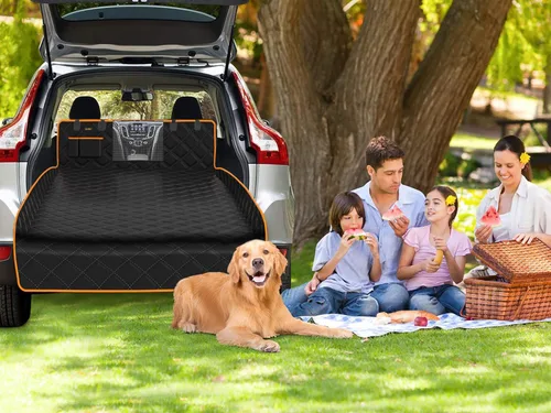 Vista 2 de iBuddy Forro de carga impermeable para perros SUV grande con ventana de malla gruesa, resistente, antiarañazos, XL, SUV, forro de carga