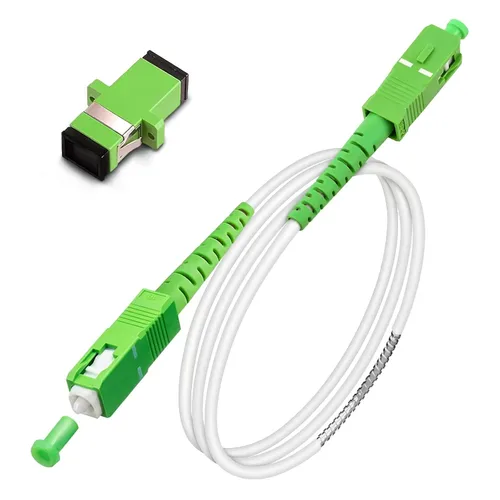 Vista 12 de SC/APC a SC/APC Cable de Fibra Óptica para Internet, Cable de Conexión de Modo Simple Blindado, Cordón de Conexión Óptica de Fibra Óptica - SIMPLEX