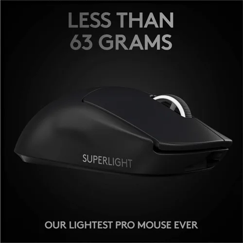 Vista 3 de Logitech G PRO X SUPERLIGHT - Mouse inalámbrico para juegos, ultraligero, sensor HERO 25K, 25,600 DPI, 5 botones programables, batería de larga