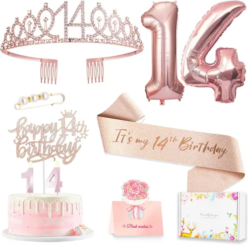 Vista 8 de Decoraciones de cumpleaños número 20 para mujer, banda y corona de cumpleaños, decoración de pastel y velas, globos de números, regalos de 20
