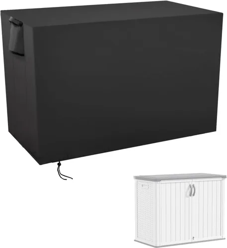 Vista 11 de Cubierta de caja de almacenamiento al aire libre, cubierta de resina impermeable para caja de almacenamiento, 13.38 pulgadas de largo x 46.75