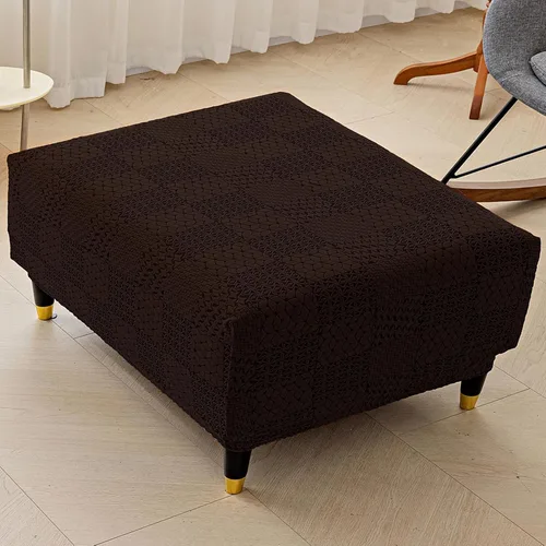 Vista 62 de ADPON Fundas otomanas cuadradas de terciopelo para otomanas, fundas protectoras para reposapiés cuadrados, fundas protectoras para taburetes de Azul