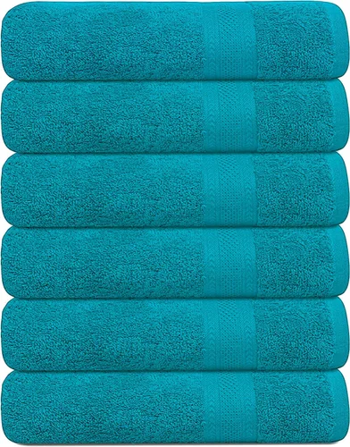 Vista 24 de KAHAF COLLECTION Paquete de 6 toallas de baño 100 % algodón, de 24 x 48 pulgadas, de secado rápido, altamente absorbentes, suaves al tacto
