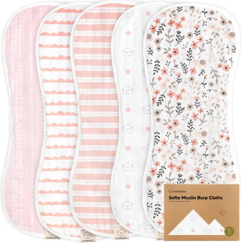 Vista 24 de 5 paquetes de paños de muselina para babero para bebé niño, niña - Paños de babero para bebé muy absorbentes, paños de muselina de algodón de bambú