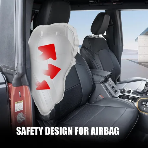 Vista 6 de Mabett Fundas de asiento con respaldo y reposabrazos para accesorios Ford Bronco 2021 2022 2023 2024 4 puertas juego completo de fundas interiores