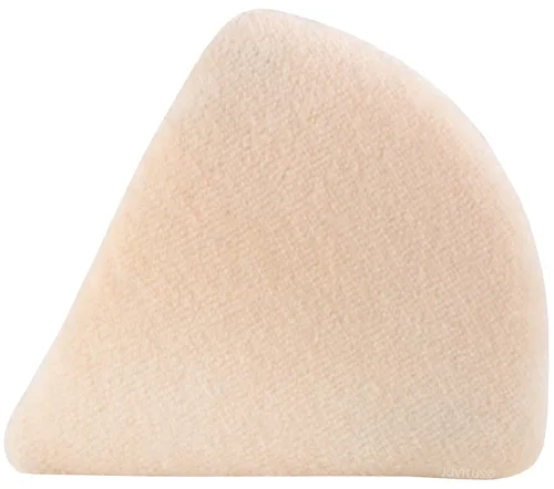 Vista 4 de Paquete de 3 polvos para maquillaje facial, hechas de terciopelo de algodón en forma de cuña triangular diseñadas para contornear, debajo