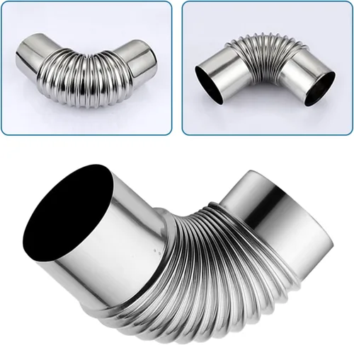 Vista 3 de Eagles Codo de tubo de estufa, codo de horno de 90 grados, extensión de chimenea de acero inoxidable, tubo adaptador de conducto de intercambio