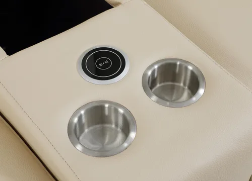 Vista 539 de BlackJack Furniture Venice - Sofá modular de cuero italiano de grano superior de 5 piezas con 3 reclinables eléctricos, reposacabezas ajustable