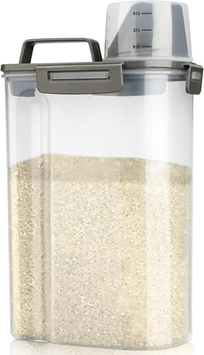 Vista 16 de Viretec Recipiente de almacenamiento de arroz, dispensador hermético de alimentos secos de 10 a 20 libras, recipiente de comida para mascotas