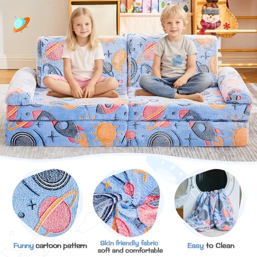 Vista 6 de IFNOW Sofá de juego modular para niños, sofá para niños pequeños, sofá seccional infantil, muebles de dormitorio y sala de juegos para niños