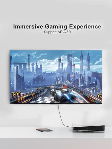 Vista 5 de CableCreation - Cable HDMI 4K de 0,9 m, ángulo hacia abajo de 90 grados, ángulo recto, compatible con 4K@60Hz Ultra HD, vídeo 3D, cable HDMI macho a