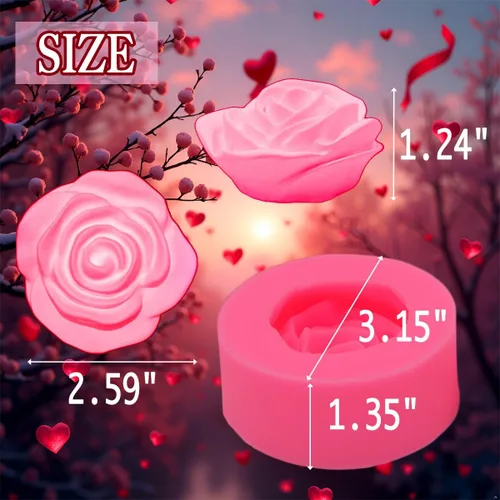 Vista 3 de Molde de silicona de flor de rosa de gran tamaño, moldes para dulces y chocolate, herramientas de decoración de pasteles de boda, moldes