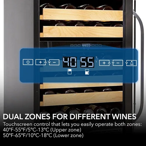 Vista 8 de Whynter BWR-462DZ 46-Bottle Dual Temperature Zone Refrigerador de vino integrado, plateado 46 botellas, plateado
