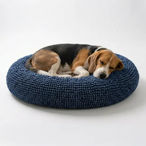Vista 18 de Muddy Mat® Cloud K-9 cama para perros y gatos, cama suave y relajante en forma de dona, material de chenille, funda extraíble, lavable y apta