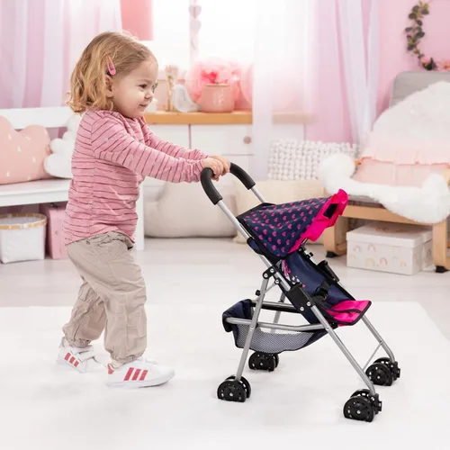 Vista 6 de Bayer Cochecito de muñeca de 18 pulgadas con diseño plegable, unicornio, juguete de simulación