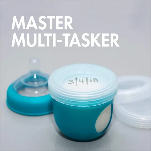 Vista 2 de Boon Nursh Tapas de almacenamiento de leche materna, hechas para biberones Boon Nursh, tapas para contenedor de viaje de fórmula, esenciales