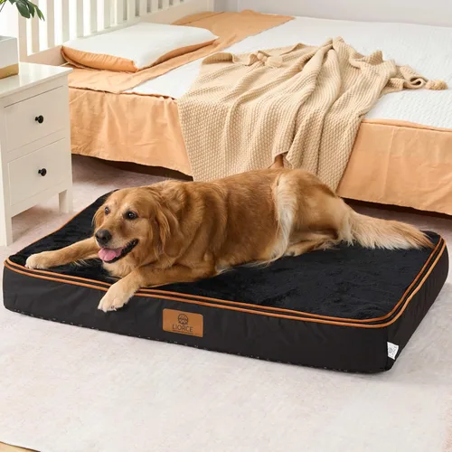 Vista 17 de LIORCE Cama grande para perros de espuma viscoelástica, camas ortopédicas de 4 pulgadas de grosor para perros grandes, cama impermeable para perros