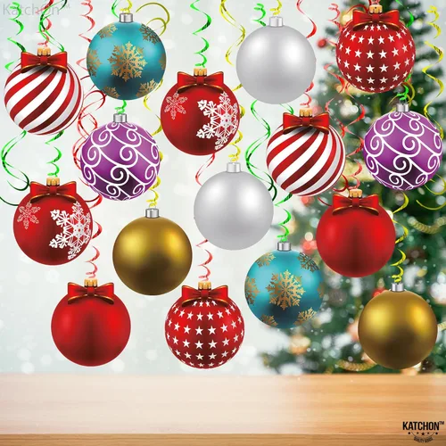 Vista 7 de KatchOn, Juego de 30 decoraciones de remolino de Navidad, adornos navideños, recortes de bolas de árbol de Navidad para decoración de árbol