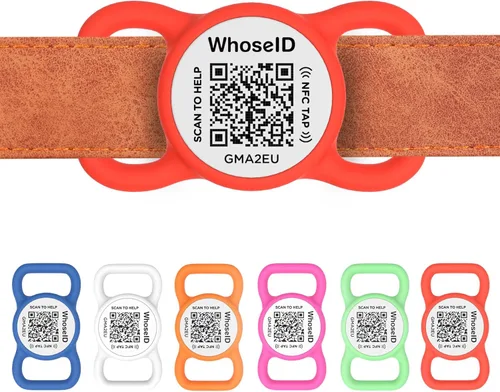 Vista 14 de WhoseID Etiqueta para perro con código QR con NFC, etiqueta de identificación personalizada de mascota, etiqueta de identificación de perro