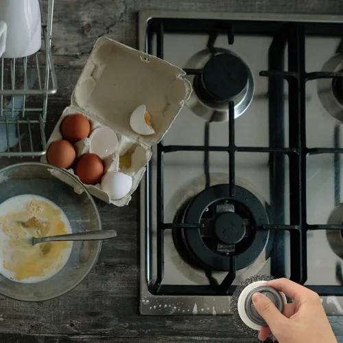 Vista 6 de 2 cepillos de acero inoxidable con asa, limpiador multiusos de hierro fundido para ollas, parrillas, hornos y otros trabajos de limpieza resistentes