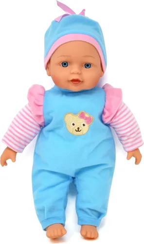 Vista 3 de Muñeca de bebé suave de 13 pulgadas con mochila transportadora rosa para llevar, bolsillo para maletín para accesorios y ropa