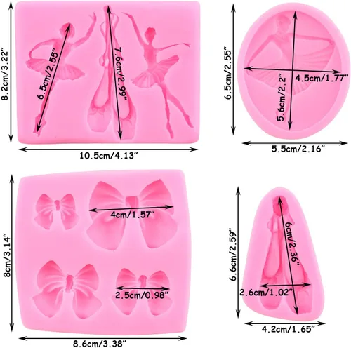 Vista 2 de Moldes de silicona para bailarinas de ballet, molde de fondant, molde de caramelo para decoración de pasteles, decoración de cupcakes, arcilla