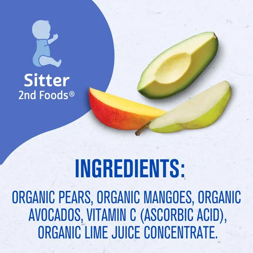 Vista 10 de Gerber Bolsas de comida orgánica para bebés, 2nd Foods for Sitter, WonderFoods, Pear Mango Aguacate, 3.5 onzas (paquete de 12)