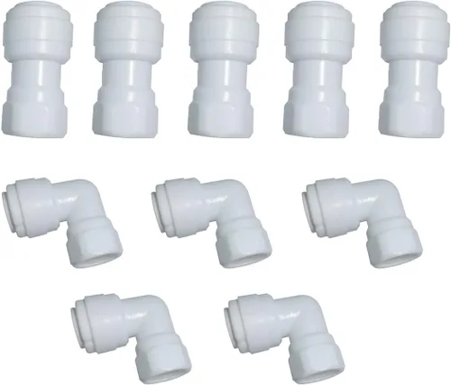 Vista 8 de MALIDA Adaptador de rosca hembra de conector rápido codo y combinación recta, rosca de 1/2 pulgada x tubo de 1/4 pulgadas OD Push to Connect