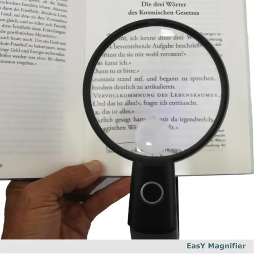 Vista 7 de EasY Magnifier Lupa grande 2 veces manos libres con luz LED y soporte; lente puntual 4X; lupa de escritorio iluminada para leer joyeros lupa