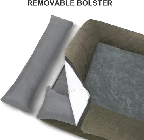 Vista 6 de Cama ortopédica XL para perros grandes, cama lavable de espuma viscoelástica de gel con funda extraíble, parte inferior antideslizante impermeable