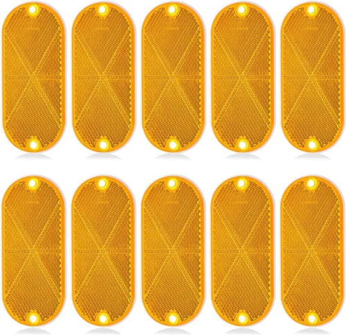Vista 10 de smseace Paquete de 16 reflectores de seguridad rojos/blancos autoadhesivos para remolque, reflector de automóvil, reflectores para entrada