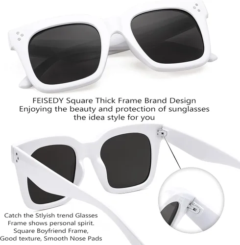 Vista 2 de FEISEDY Gafas de sol vintage de mariposa para mujer, diseño de lujo, cuadrado, degradado, B2486