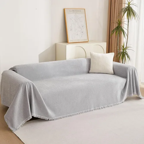 Vista 8 de MYSKY HOME Funda de sofá para perros lavable para sofá biplaza, funda de sofá boho, funda de sofá manta suave gruesa duradera con borlas, funda