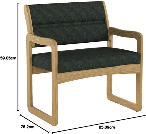 Vista 55 de Wooden Mallet Valley Bariatric Guest, Silla base de trineo, roble mediano