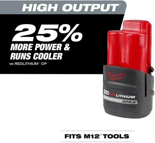 Vista 2 de Milwaukee 48-11-2425 M12 REDLITHIUM CP de alta salida de 2.5Ah Batería