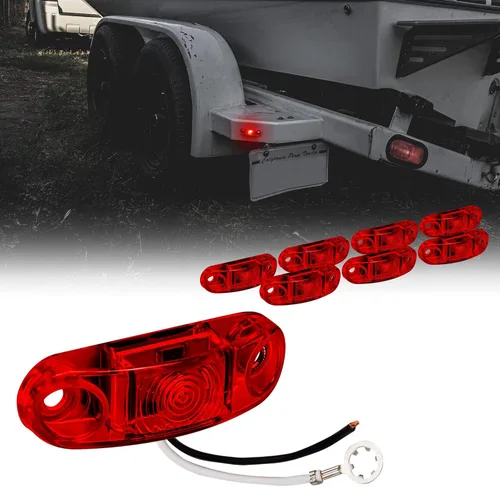 Vista 15 de TRUE MODS Luz de marcador LED de 2.5" ámbar para remolque con bisel cromado [DOT FMVSS 108] [SAE P2] [montaje superficial] [impermeable IP67] Luces