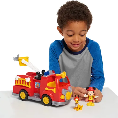 Vista 2 de Disney’s Mickey Mouse Mickey’s Fire Engine, Figure and Vehicle Playset, Lights and Sounds, Kids Toys for Ages 3 Up by Just Play