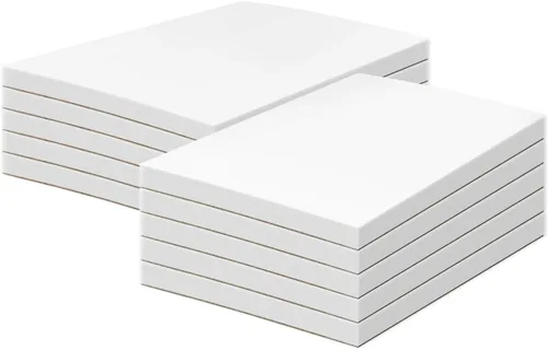 Vista 12 de 3" x 5" White Memo Pads w/ Chipboard on the Back – Blank White Writing Pads for Taking Notes, To-Do Lists, Reminders, Sketches Gummed Top, Easy