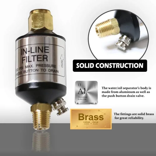 Vista 3 de LE LEMATEC Filtro de aire en línea AI303 con accesorios para herramientas neumáticas (paquete de 1)