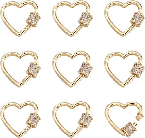 Vista 41 de Dijes de bloqueo de mosquetón de tornillo, Circonita cúbica Latón, circonita