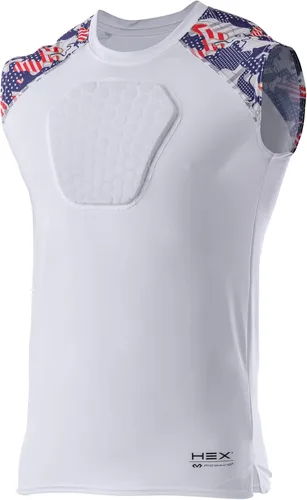 Vista 9 de McDavid HEX Chest Protector Shirt Heart Guard Sternum Compression Padded Shirt for Football, Lacrosse, Softball Rugby - Youth
