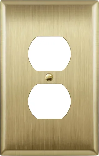 Vista 28 de LIDER Placa de pared de metal para receptáculo dúplex, cubierta de salida de acero inoxidable, resistente a la corrosión, tamaño mediano de 1