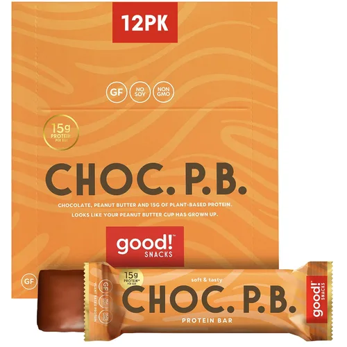 Vista 11 de Barras de proteínas de arándanos veganas good!, libres de soja y gluten, a base de plantas, bajas en azúcar, 15 g de proteína limpia, snack