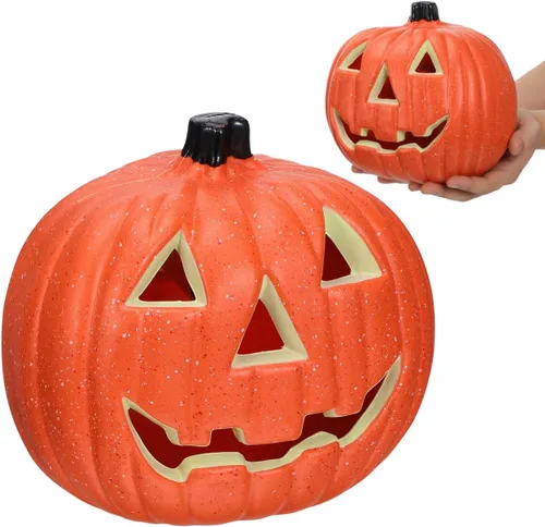 Halloween Pumpkin Jack O Lantern,Jack O Lantern Decorations for Halloween,Round Lightened Pumpkin for Haunted House Prop