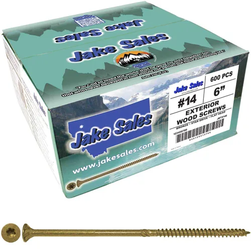 Vista 17 de Tornillo Torx/Star de madera de estrella dorada extra largo de 14 x 5 pulgadas (1 libra – 30 aprox. de tornillo) – Tornillos de madera multiusos